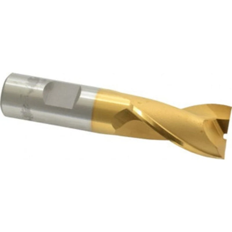 OSG 7/8, 1-1/2 LOC, 3/4 Shank Diam, 3-3/4 OAL, 2 Flute, Cobalt Square End Mill Single End, TiN Finish, Spiral Flute, ...